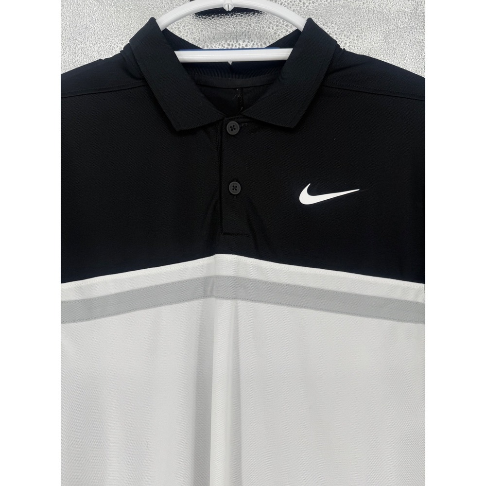 Nike Dri‎ Fit Golf Polo Shirt Black White Grey Mens Size Small Sea Island Resort